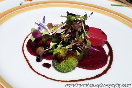 The things you do for love, one of the courses at a vegetarian lunch at St Georges Restaurant, Havelock North photograph