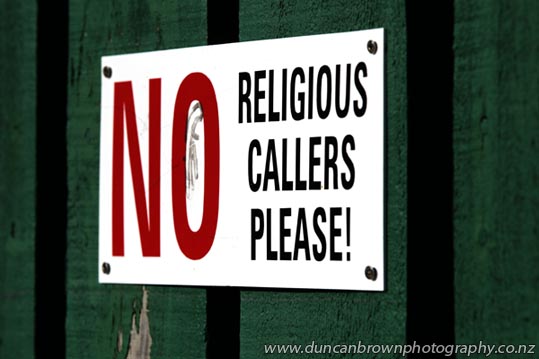 No religious callers please! Rugby fans excluded photograph